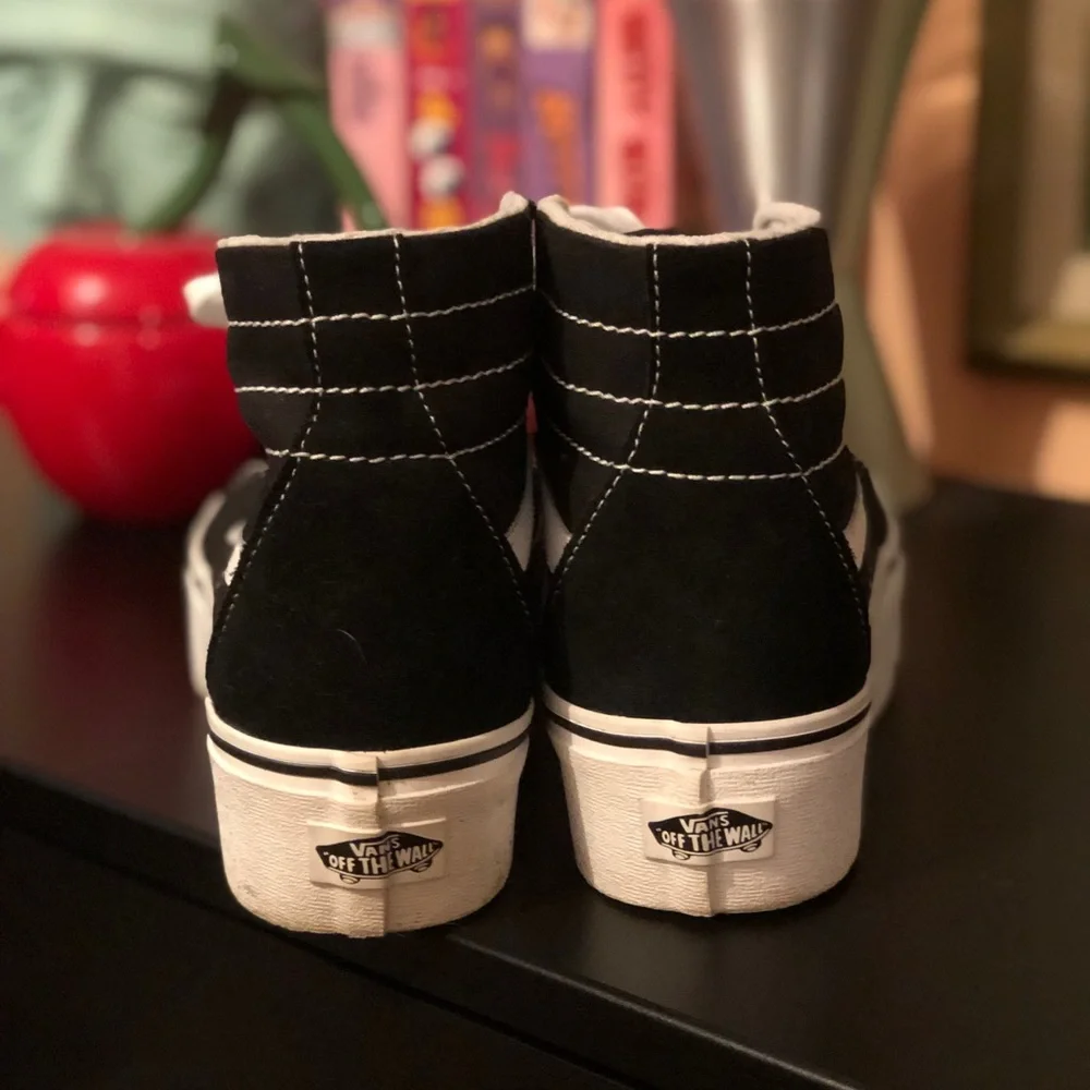 Vans Black & White High-Top Platform Sneakers